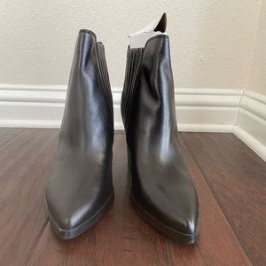 Marc Fisher booties. Black leather. Size 8M. 3 inch heels. New.